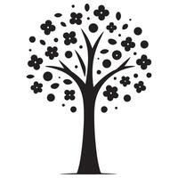 Tree Silhouette Graphic Floral Tree Design for Nature vector