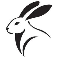 Elegant Rabbit Silhouette Illustration of Animal Profile Design vector