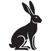 Rabbit Silhouette Illustration Elegant Hare Design Image Download vector