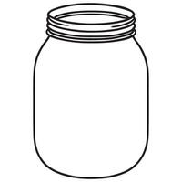 Empty Mason Jar Outline Illustration of Storage Container Design vector