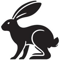Silhouette Rabbit or Hare Standing Illustration Image Art vector