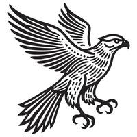 Powerful Hawk Silhouette Illustration for Design and Creativity vector
