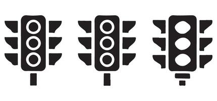 Traffic lights silhouette black white icon art design vector