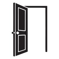 Silhouette of an open door illustration graphic element file vector