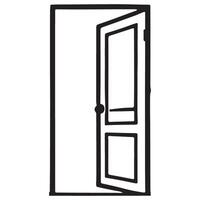 Open Door Silhouette Simple Illustration Graphic Template vector