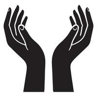 Uplifting Hands Silhouette Art for Support and Hope vector