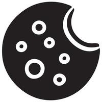 Silhouette of Chocolate Chip Cookie Image With Bite Mark vector