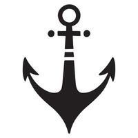 Classic Anchor Silhouette Illustration Design Element for Nautical Theme vector