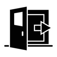 Exit Door Glyph Icon Design vector