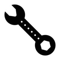 Wrench Glyph Icon Design vector