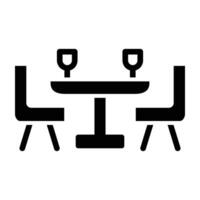 Dinning Table Glyph Icon Design vector