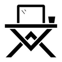 Console Table Glyph Icon Design vector
