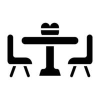 Kitchen Table Glyph Icon Design vector