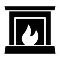 Fireplace Glyph Icon Design vector