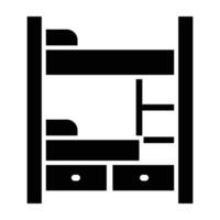 Bunk Bed Glyph Icon Design vector
