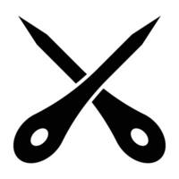 Knitting Needles Glyph Icon Design vector