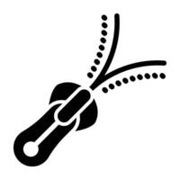Zipper Glyph Icon Design vector