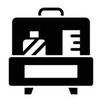Tool Box Glyph Icon Design vector