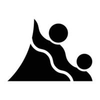 Snowslide Glyph Icon Design vector