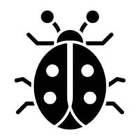 Ladybug Glyph Icon Design vector