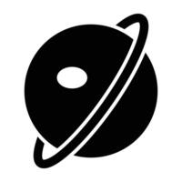 Planet Glyph Icon Design vector
