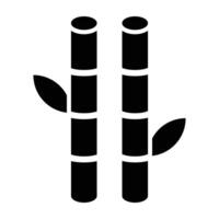 Bamboo Glyph Icon Design vector