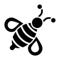Bee Glyph Icon Design vector