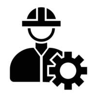 Engineer Glyph Icon Design vector