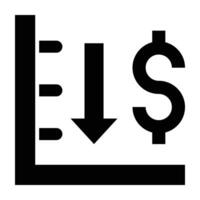 Decrease Glyph Icon Design vector