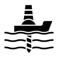 Deep Sea Mining Glyph Icon Design vector