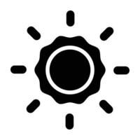 Sun Glyph Icon Design vector