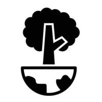 World Tree Glyph Icon Design vector