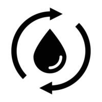 Water Recycle Glyph Icon Design vector