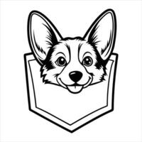 Pembroke Welsh Corgi Peeking vector