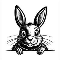 Rabbit Black and white vector