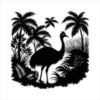 Cassowaries family in forest vector