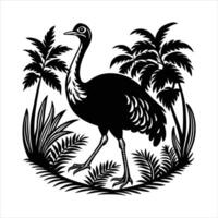 A cassowary bird walking svg vector