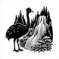 Adorable Cassowary svg vector