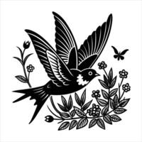 Swallows springgreen vecto vector