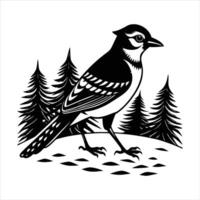 Eurasian jay standing svg vector