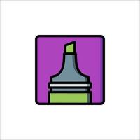A purple and green pen icon on a white background vector