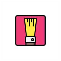 A brush icon on a pink square vector