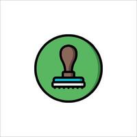 A stamp on a green circle with a blue handle vector