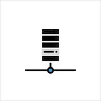A black and white illustration of a server vector