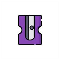 A purple pencil sharpener icon on a white background vector