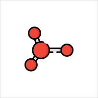 An icon of a molecule with two red spheres vector