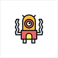 A cartoon robot with a yellow and orange face vector