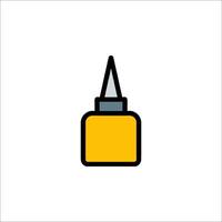 A yellow bottle with a black tip on top vector