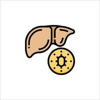 Liver and coin icon, isolated on white background vector