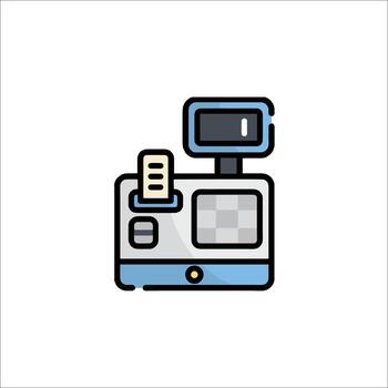 A camera icon with a paper clip on it vector